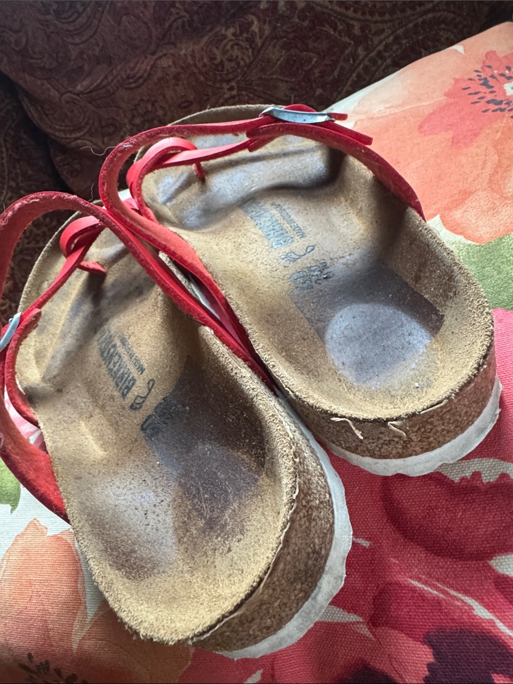 Birkenstock Mayari sandals Birko-Flor poppy red shiny normal W women’s 9 9.5 40 - Picture 9 of 10